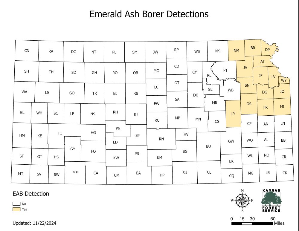 EAB map for Kansas