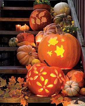 carved pumpkin autumn displays