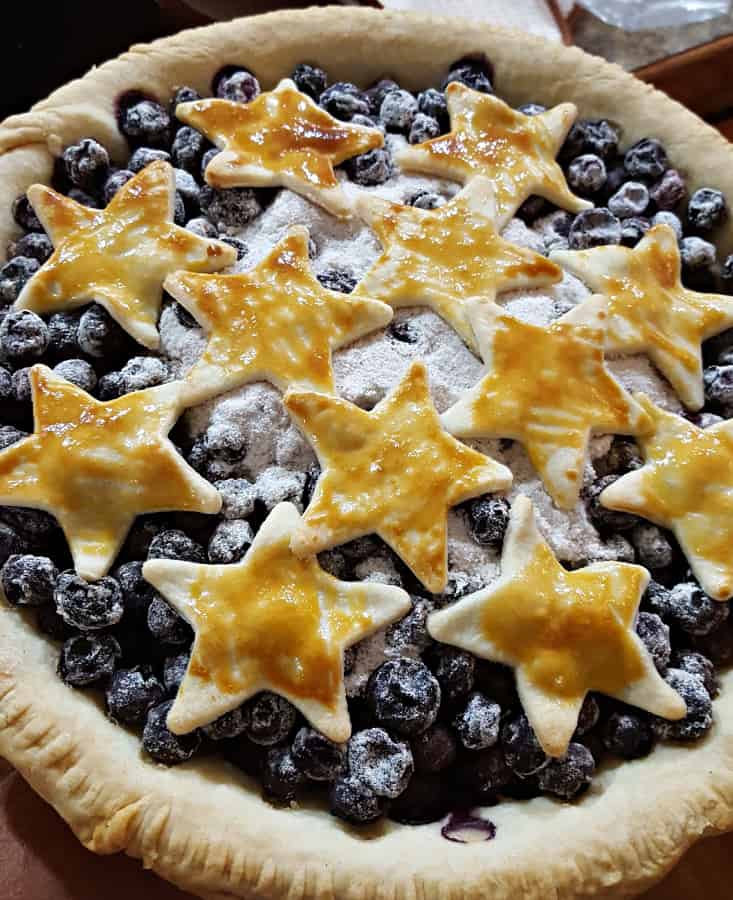 Blueberry lavender pie with stars