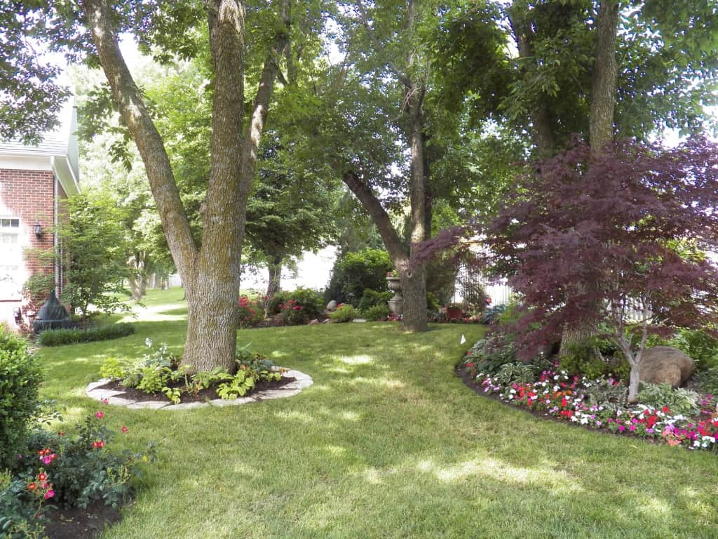 A well maintained landscape, with annuals