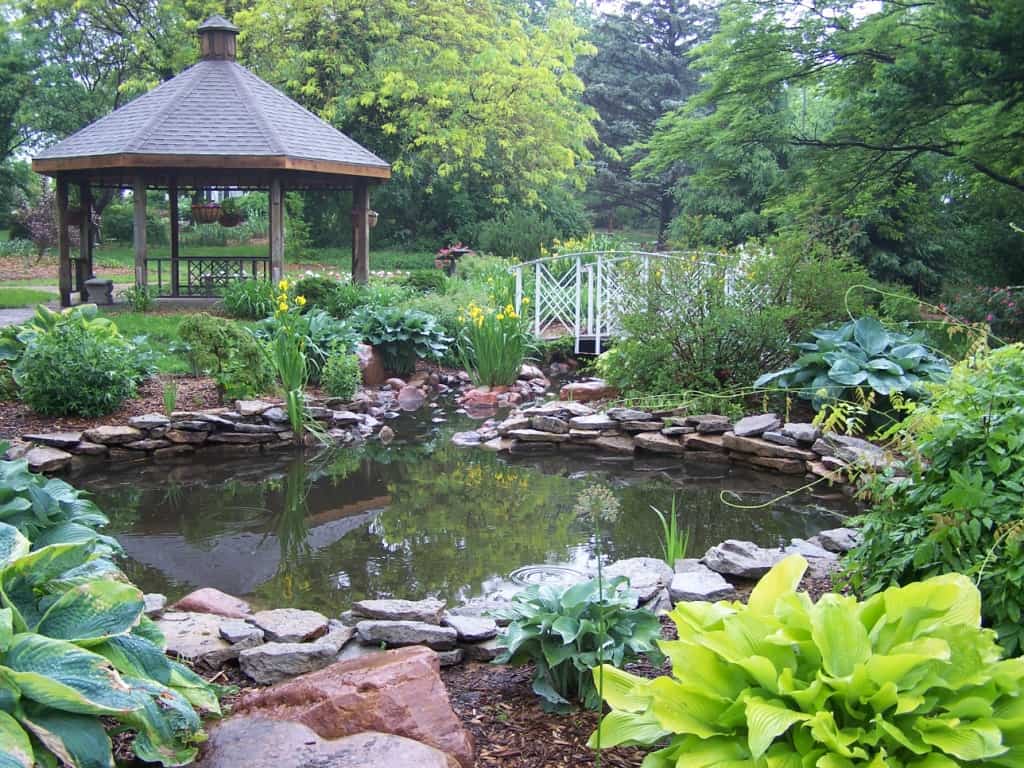 Wandering path with pond view