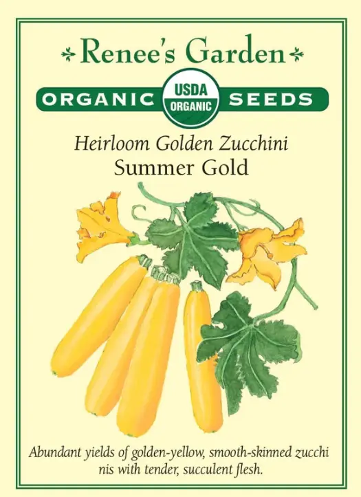 Squash Summer Zucchini Summer Gold Organic