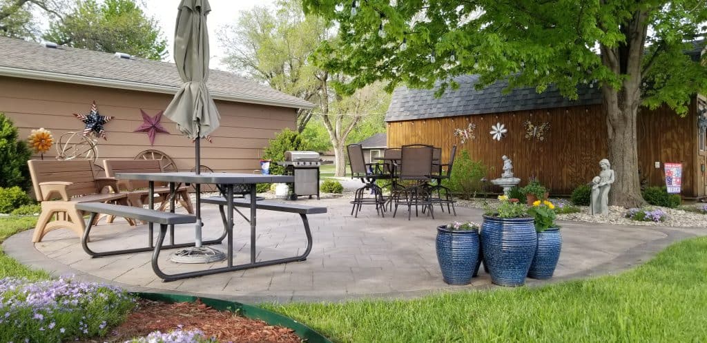 Patio and landscaping
