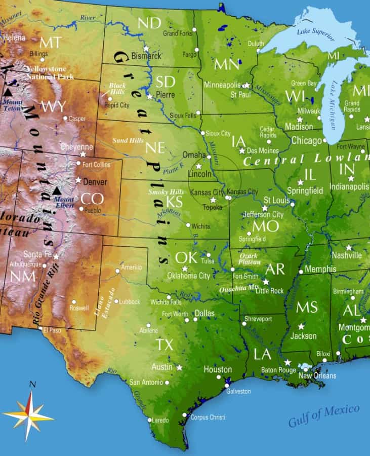 Location of the Central Great Plains Region